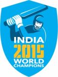 India Cricket 2015 World Champions Shield Stock Photo