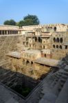 Chand Baori Stepwell In The Village Of Abhaneri Stock Photo