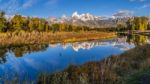 Grand Tetons Reflection Stock Photo