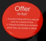 Offer Definition Button Stock Photo