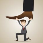 Cartoon Businessman Carry Stomping Foot Stock Photo