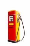 Retro Fuel Dispenser Isolated On White Stock Photo