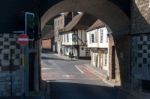 Looking Through The Exit Arch To Sandwich Kent Towards The Admir Stock Photo