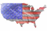 Vintage USA Flag On Map Stock Photo