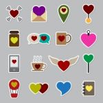 Valentine Icon Set  Illustration Stock Photo