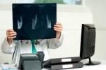 Doctor Holding X Ray Stock Photo