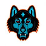 Timber Wolf Head Sports Mascot Stock Photo