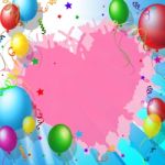 Balloons Heart Shows Valentines Day And Bunch Stock Photo