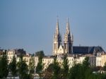 View Across The River Garonne Towards The Church Of St Martial Stock Photo