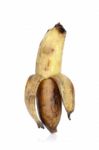 Old Banana Isolated On The White Background Stock Photo