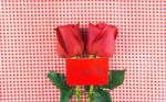 Red Rose With Message Card Image Of Valentines Day Stock Photo