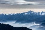 View From Monte Bianco (mont Blanc) Valle D'aosta Italy Stock Photo