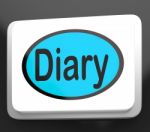 Diary Button Shows Online Planner Or Schedule Stock Photo