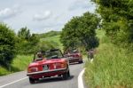 Old Sports Car Rally Near Sienna Tuscany Stock Photo