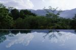 Reflections On The Infinity Pool Stock Photo