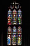 Ely, Cambridgeshire/uk - November 24 : Stained Glass Window At E Stock Photo