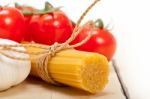 Italian Basic Pasta Ingredients Stock Photo