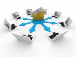 3d File Sharing Concept Stock Photo