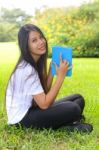 Woman Reading A Book Stock Photo