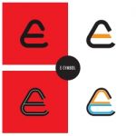 E- Company Symbol.e-letter Abstract Logo Design Stock Photo