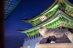 Gyeongbokgung Palace At Night In Seoul,south Korea Stock Photo