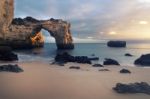 Beautiful Albandeira Beach, Algarve, Portugal Stock Photo