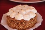 Cakes Decorated With Chocolate Meringue And Praline Stock Photo