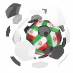 Iran Flag Soccer Ball Isolated White Background Stock Photo