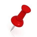 Red Push Pin Stock Photo