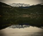 Lake Maggiore And Swiss Alps Stock Photo