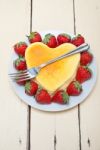 Heart Cheesecake Stock Photo