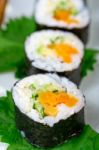 Fresh Sushi Choice Combination Assortment Selection Stock Photo