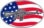 Armalite M-16 Colt Ar-15 Assault Rifle Flag Stock Photo