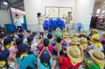 Student 9-10 Years Old, Scout Learn Usage Rope, Scout Camp Bangkok Thailand Stock Photo