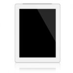 Mockup White Digital Tablet Isolated On White Stock Photo