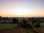 Sunrise Over Religious Temples Stock Photo