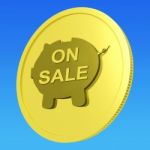 On Sale Coin Means Specials Promos And Cheap Products Stock Photo