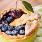 Decorated Homemade Shortcrust Pastry Berry Pie With Blueberries Stock Photo