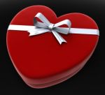 Heart Gift Represents Valentine Day And Box Stock Photo