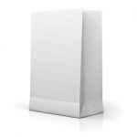 Blank White Paper Bag Stock Photo