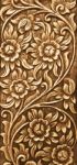 Flower Carved On Wood Stock Photo