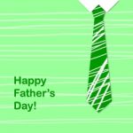 Green Tie with Happy Fathers Day Stock Photo