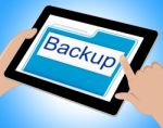 Backup File Shows Data Archiving And Administration Tablet Stock Photo