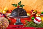 Christmas Pudding Stock Photo