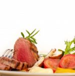 Beef Filet Mignon Grilled With Vegetables Stock Photo