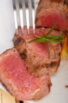 Beef Filet Mignon Grilled With Vegetables Stock Photo