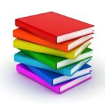 Stack Of Colorful Books Stock Photo