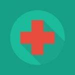 Medical Flat Icon. Red Cross Stock Photo