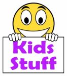 Kids Stuff On Sign Means Online Activities For Children Stock Photo