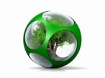 Tree In A Bubble Of Glass And Metal Stock Photo